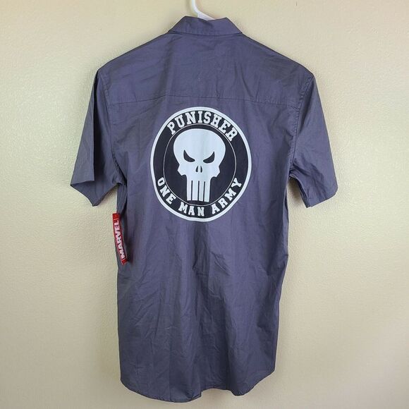 Other - Marvel Comics "The Punisher"‎ Men's One Man Army Gray SS Mechanics shirt Small